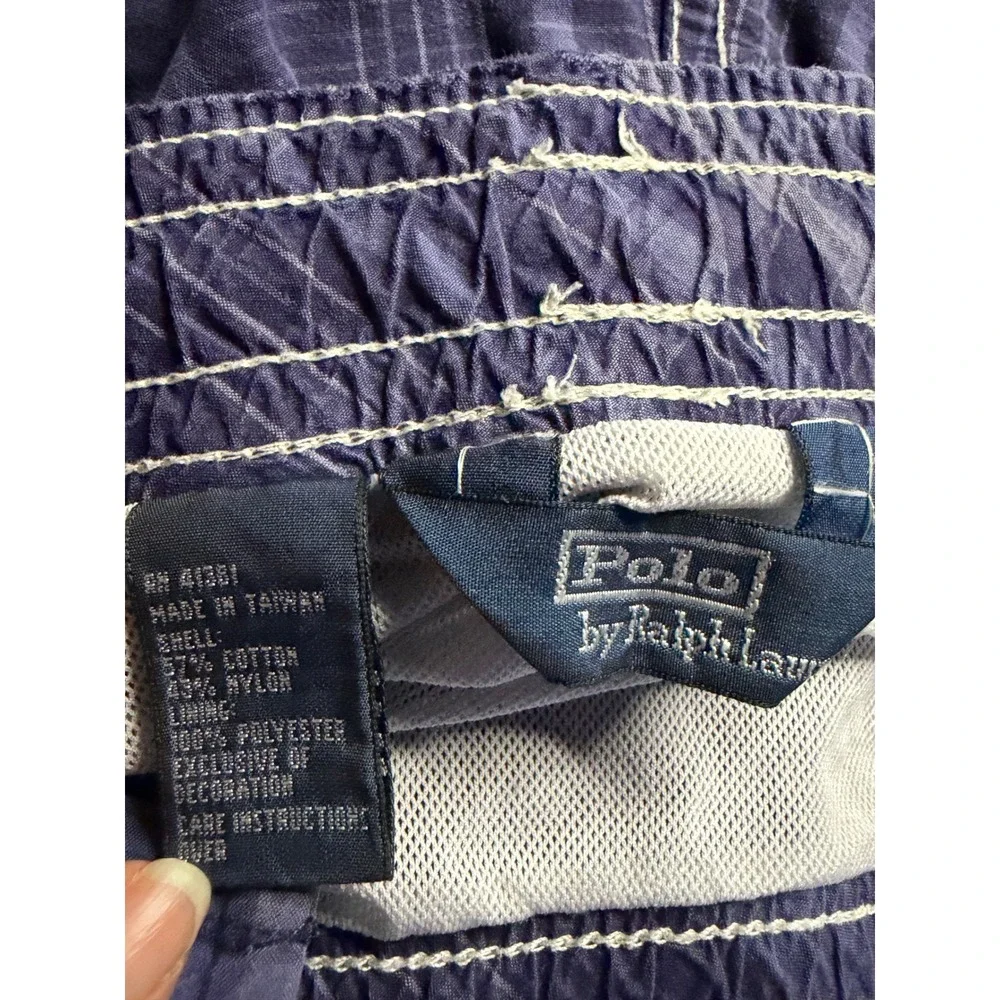 Polo Ralph Lauren Mens Blue Plaid Swim Trunks XXL Mesh‎ Lined Board Shorts